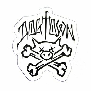 Dogtown Skateboards (ドッグタウン) ステッカー シール DT Pig Bones Sticker White 3.5” スケボー SKATE SK8 スケートボード