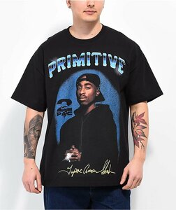 PRIMITIVE SKATEBOARDING × TUPAC (プリミティブ) Tシャツ SHINE TEE Black (L) スケボー SK8 スケートボード HIPHOP ヒップホップ 2Pac