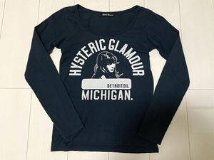 HYSTERIC GLAMOUR ヒステリックグラマー MICHIGAN DETROIT OIL デトロイト ロンT 　ガール 長袖Ｔシャツ 人気 NO.29055