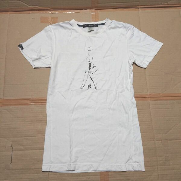 BLOW 半袖Tシャツ バックプリント 白 コットン100% スリムフィット