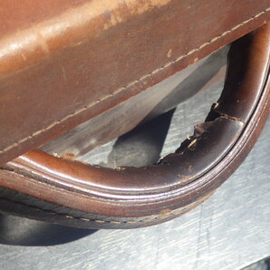『レトロ感いっぱいの小振りな革製トランク』475×280×140 昭和レトロ レザー ヴィンテージ アタッシュケース 旅行鞄 スーツケースの画像8
