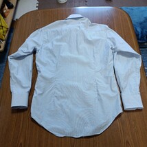 JUNKO SHIMADAジュンコシマダ　ドレスシャツ(長袖)Ｓサイズ 37-81　100番手双糸　100/2　ストライプ　ネイビーホワイト　綿１００％_画像7