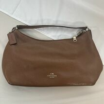 美品 COACH コーチ 2Way ショルダーバッグ オールレザー レディース ブラウン F36628 ペブルレザー セレスト コンバーチブル_画像1