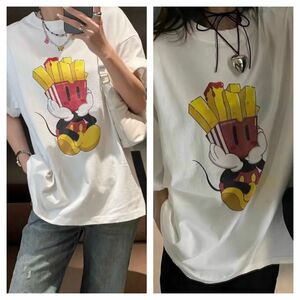 【新品未使用】マクドナルド ポテト ミッキーTシャツ 企業Tシャツ パロディTシャツ　DisneyTシャツ