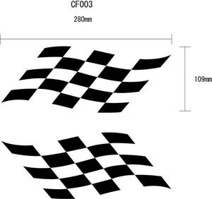 デカール バイナル　チェッカー　フラッグ　枠なしCF003_2