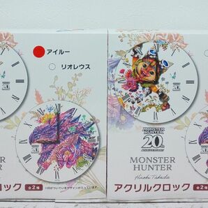 モンスターハンター20th × タケダヒロキ アクリルクロック アイルー リオレウス カプコン限定