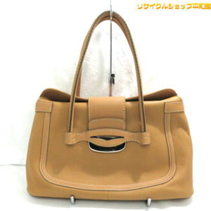 トッズ　TODS　ハンドバッグ　オールレザー　キャメル　