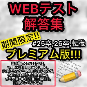 【プレミアム版】★即日対応★ webテスト解答集　2024・2025