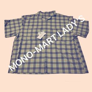 新品☆MONO-MART LADY'S ヴィンテージライクオープンカラーエンブレム刺繍半袖シャツ