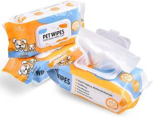 PWNX ペット ウェットティッシュ シート 厚手・大判 ペット用品 なめても安心 犬 猫 おしりふき 除菌 消臭 ノンアルコール