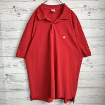 ブルックスブラザーズ ロゴ刺繍 ポロシャツ レッド XL ゴルフウェア スポーツウェア 半袖ポロシャツ 半袖 古着_画像2