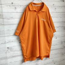 アディダス テーラード ポロシャツ ロゴ刺繍 オレンジ 半袖ポロシャツ ゴルフウェア スポーツウェア 半袖 古着_画像3