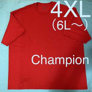 チャンピオン レッド スーパーBIGTシャツ メンズ大きいサイズ4XL 