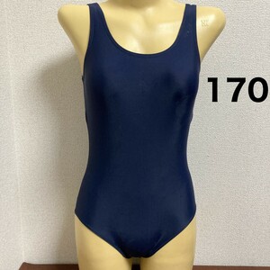 C686ストレッチ♪1円スタート！シンプルネイビーの女子スク水♪アンダーやコレクションや撮影会にも♪サイズ170