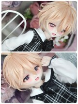 【ぐるぐる】DDH-10 SW肌 ドルフィードリーム MDD Dollfie Dream カスタムヘッド + 碁石アイ2種 + 舌パーツ パテ盛り ※小難あり_画像4