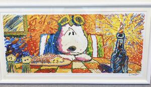 TOMEVERHART トムエバハート LAST SUPPER ラストスーパー 絵画 額装 真作 リトグラフ インテリア SNOOPY スヌーピー 限定品 大判