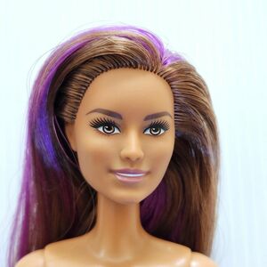 マテル Barbie バービー人形 本体のみ 素体 着せ替え人形 ドール 紫 メッシュ ファッショニスタ 