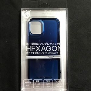 iPhone12mini用ケース HEXAGON sunset blue