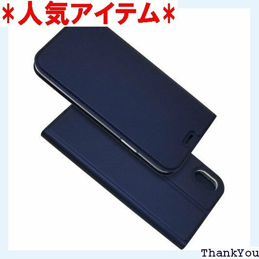 iPhone XS Max ケース 手帳型 カバー ア 機能 二つ折り 薄型 軽量 衝撃吸収 人気 4色 深い青 64