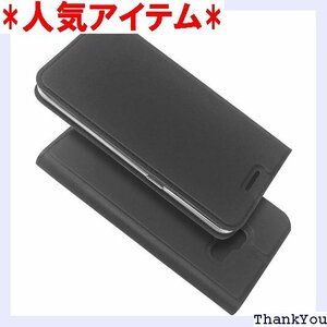 Galaxy Feel SC-04J ケース 手帳型 ンド機能 軽量 超薄型 ブラック 薄い黒 ライトブラック 33