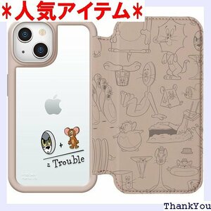 Premium Style iPhone 13用 ガラ ース トムとジェリー/モカ PG-WGF21K02TAJ 507