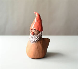 ドイツから ハンドメイド 陶器の小人 サンタクロース 妖精 オブジェ 置物 アートピース フィギュア ヴィンテージ アンティーク_ig3954