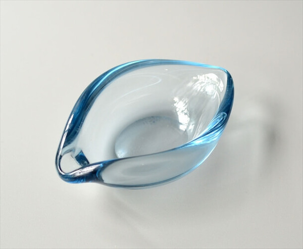 デンマーク製 Holmegaard Per Lutken リーフ型 トレー 12ｘ8cm ホルムガード ガラス皿 トレイ 北欧 アンティーク ig3978