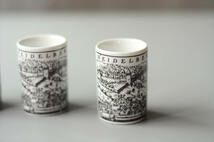 ドイツ製 ドイツの街並み 陶器のショットグラス 4個セット 小さなカップ ミニカップ ヴィンテージ アンティーク_ig3944_画像2