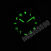 超安●45mm　カルフォルニア グリーンダイヤル　発光　防水　グリーンレザー　自動機械式腕時計　メンズ_画像7