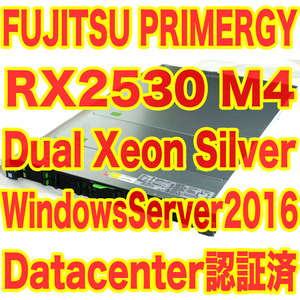 Fujitsu 超高性能サーバー Primergy RX2530 M4 Xeon Silver 4110 x2 16GB Windows Server 2016 Datacenter インストール済 RAID FCカード付