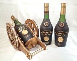 5123[M]◆未開栓古酒◆CAMUS/カミュ/NAPOLEON/ナポレオン/COGNAC/コニャック/ブランデー/700ml/40%/特級 従価 砲台付き含む まとめて 3本