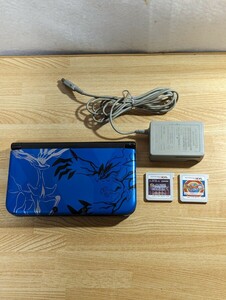 LGM「ジャンク」任天堂　3DS LL ポケモン　ソフト、アダプター付き　通電のみ確認