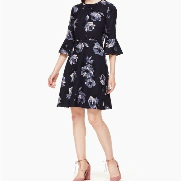 新品　送料無料　US0号/JP7号～9号ケイトスペード ニューヨークKate spade night rose crepe dress