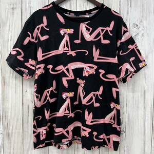 IS# H&M×PINK PANTHER H and M × Pink Panther мужской короткий рукав футболка чёрный черный общий рисунок XL 175/116A герой 