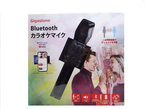 Gigastone Bluetooth カラオケ マイク GJKM-8500BK (ブラック) ワイヤレス ボーカルカット スマホ対応