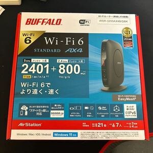  新品未開封 バッファロー buffalo　無線LAN親機 WiFiルーター 11ax/ac/n/a/g/b 2401+800Mbps WiFi6/Ipv6対応 ブラック　WSR-3200AX4B/DBK