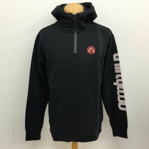 古着 THIRTY TWO サーティー ツー STAMPED HOODED PULLOVER ハーフジップ プルオーバー パーカー パーカー パーカー S 黒 / ブラック