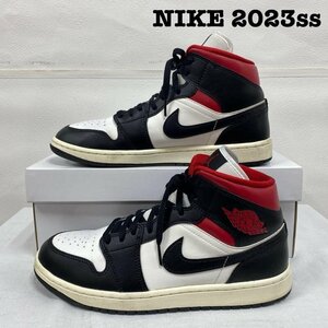 ナイキ NIKE 2023ss WMNS AIR JORDAN 1 MID Black / Gym Red BQ6472-061 US11 28.0cm スニーカー US：11 ロゴ、文字