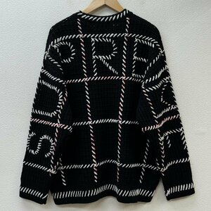 シュプリーム 23SS Quilt Stitch Sweater キルト ステッチ ロゴ クルーネック ニット、セーター ニット、セーター M 黒 / ブラック