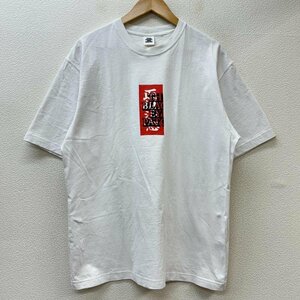 ブラックアイパッチ 取扱注意 ロゴ プリント クルーネック Tシャツ Tシャツ L 白 / ホワイト