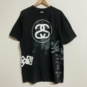 ステューシー コットン ロゴ イラスト プリント 半袖 Tシャツ Tシャツ Tシャツ L 黒 / ブラック ロゴ、文字 X プリント