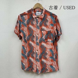 古着 アロハ シャツ shirt ショートスリーブ 半袖 総柄 開襟 オープンカラー シャツ、ブラウス シャツ、ブラウス M 橙 / オレンジ 総柄