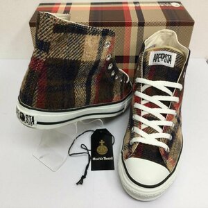 アベイシングエイプ BAPE STA ×Harris Tweed ラブジェネチェック ハイカットスニーカー タグ・箱付 スニーカー 27.0cm チェック