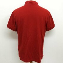 バーバリーブリット ボタンホールチェック切替 ホース刺繍 鹿の子 半袖ポロシャツ ポロシャツ ポロシャツ L 赤 / レッド_画像5