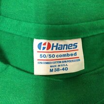 ヘインズ 80's USA製 半袖Tシャツ ラメロゴプリント ヴィンテージ TEE Tシャツ Tシャツ M 緑 / グリーン ロゴ、文字_画像9