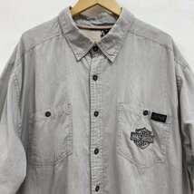 ハーレーダビッドソン Harley-Davidson ワークシャツ ワッペン ストライプ ビッグサイズ 2XL シャツ、ブラウス シャツ、ブラウス XXL_画像2