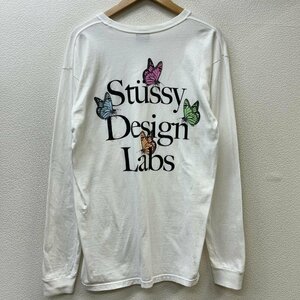 ステューシー Stussy Design Labs バタフライ プリント クルーネック ロンT Tシャツ Tシャツ M 白 / ホワイト
