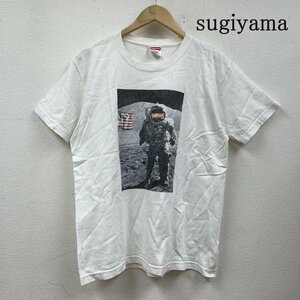 古着 sugiyama スギヤマ 月面 フォトプリント Tシャツ 半袖 クルーネック Tシャツ Tシャツ L 白 / ホワイト プリント
