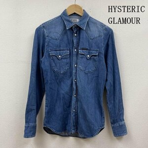  Hysteric Glamour long sleeve LU processing Western Denim shirt blouse . pocket button Vintage processing S plain 