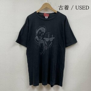 古着 半袖 Tシャツ Shirt フェイス プリント クルーネック シャツ カットソー Tシャツ Tシャツ XL 黒 / ブラック プリント